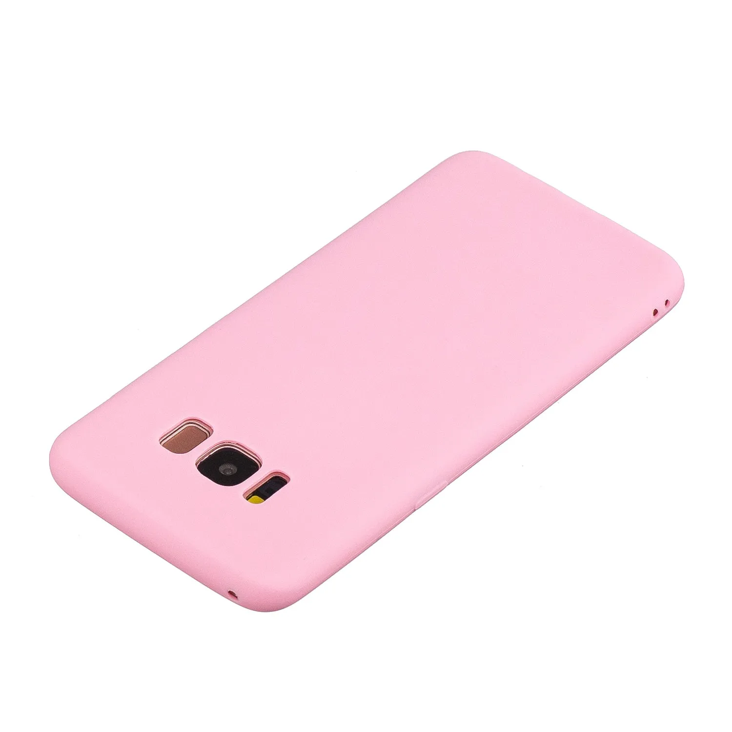 for Samsung S8 Lovely Candy Color Matte TPU Anti-scratch Non-slip Protective Cover Back Case dark pink