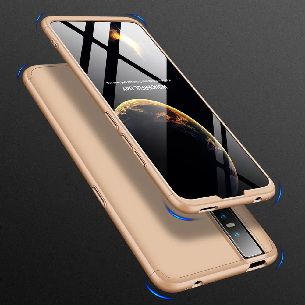 For VIVO V15pro Ultra Slim PC Back Cover Non-slip Shockproof 360 Degree Full Protective Case gold