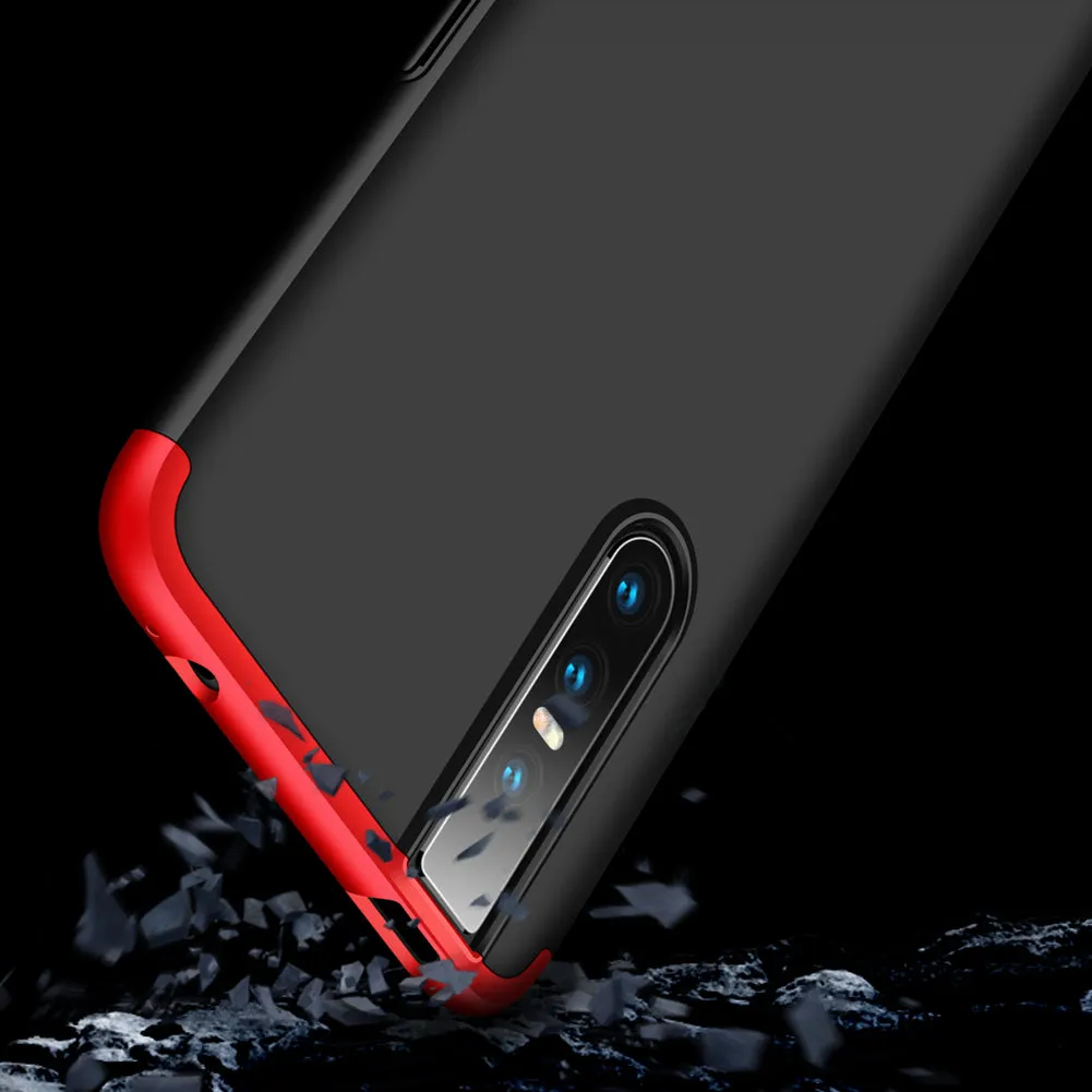 For VIVO V15pro Ultra Slim PC Back Cover Non-slip Shockproof 360 Degree Full Protective Case Red black red
