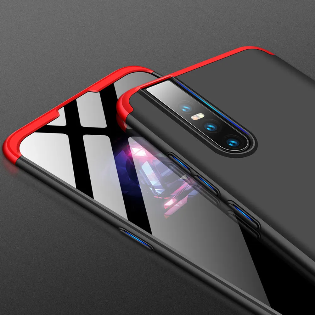 For VIVO V15pro Ultra Slim PC Back Cover Non-slip Shockproof 360 Degree Full Protective Case Red black red
