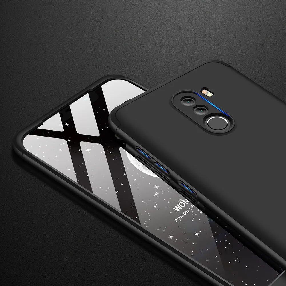 For XIAOMI Pocophone F1 Ultra Slim PC Back Cover Non-slip Shockproof 360 Degree Full Protective Case Red black red