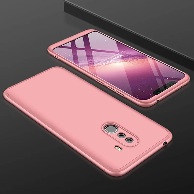 For XIAOMI Pocophone F1 Ultra Slim PC Back Cover Non-slip Shockproof 360 Degree Full Protective Case Red black red