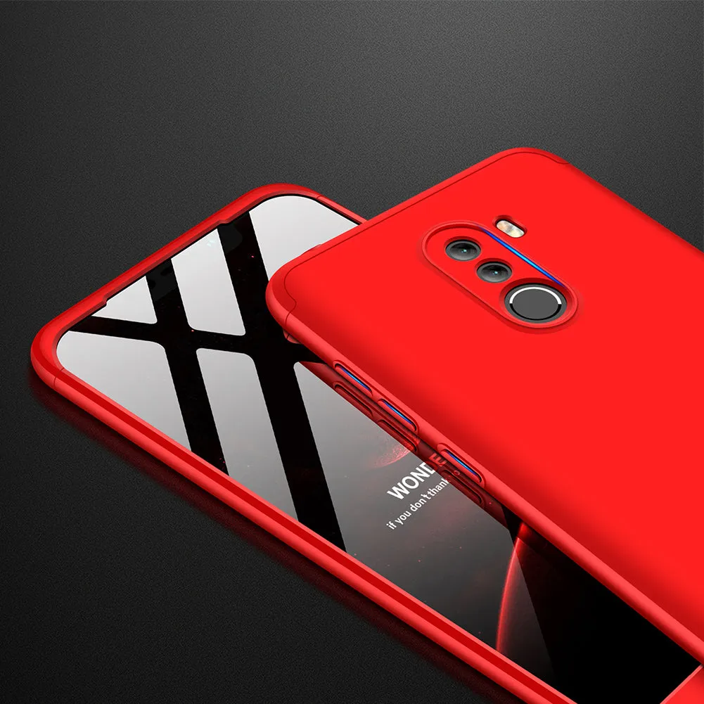 For XIAOMI Pocophone F1 Ultra Slim PC Back Cover Non-slip Shockproof 360 Degree Full Protective Case Red black red