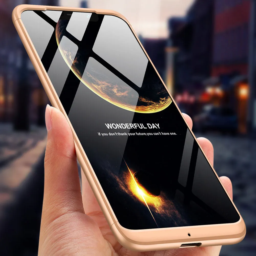 For XIAOMI Pocophone F1 Ultra Slim PC Back Cover Non-slip Shockproof 360 Degree Full Protective Case Red black red