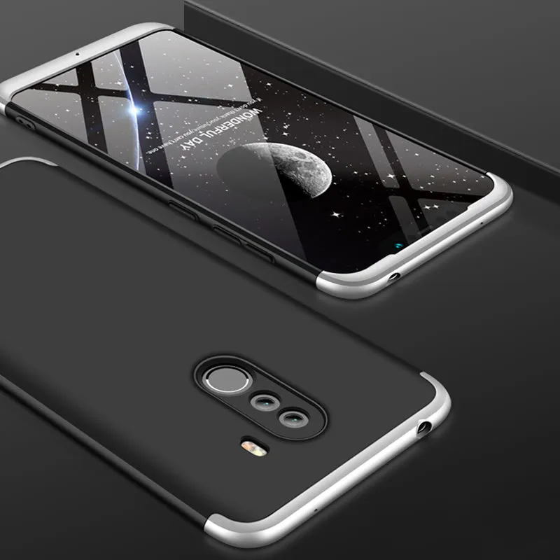 For XIAOMI Pocophone F1 Ultra Slim PC Back Cover Non-slip Shockproof 360 Degree Full Protective Case Red black red