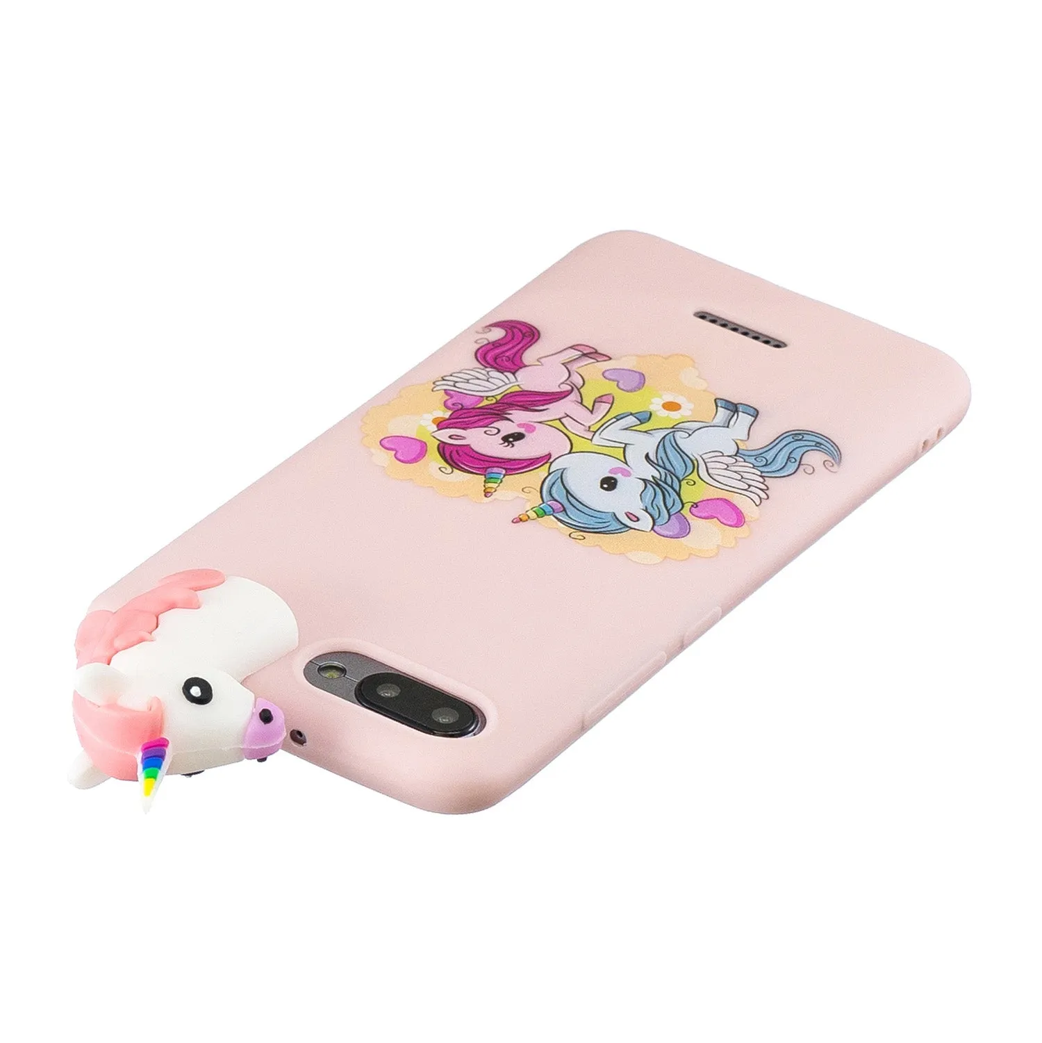 For XIAOMI Redmi 6A 3D Cartoon Lovely Coloured Painted Soft TPU Back Cover Non-slip Shockproof Full Protective Case red