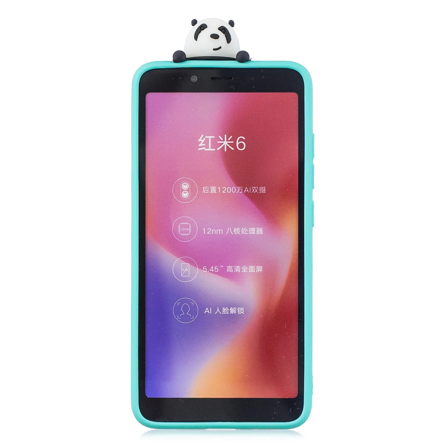 For XIAOMI Redmi 6A 3D Cartoon Lovely Coloured Painted Soft TPU Back Cover Non-slip Shockproof Full Protective Case red