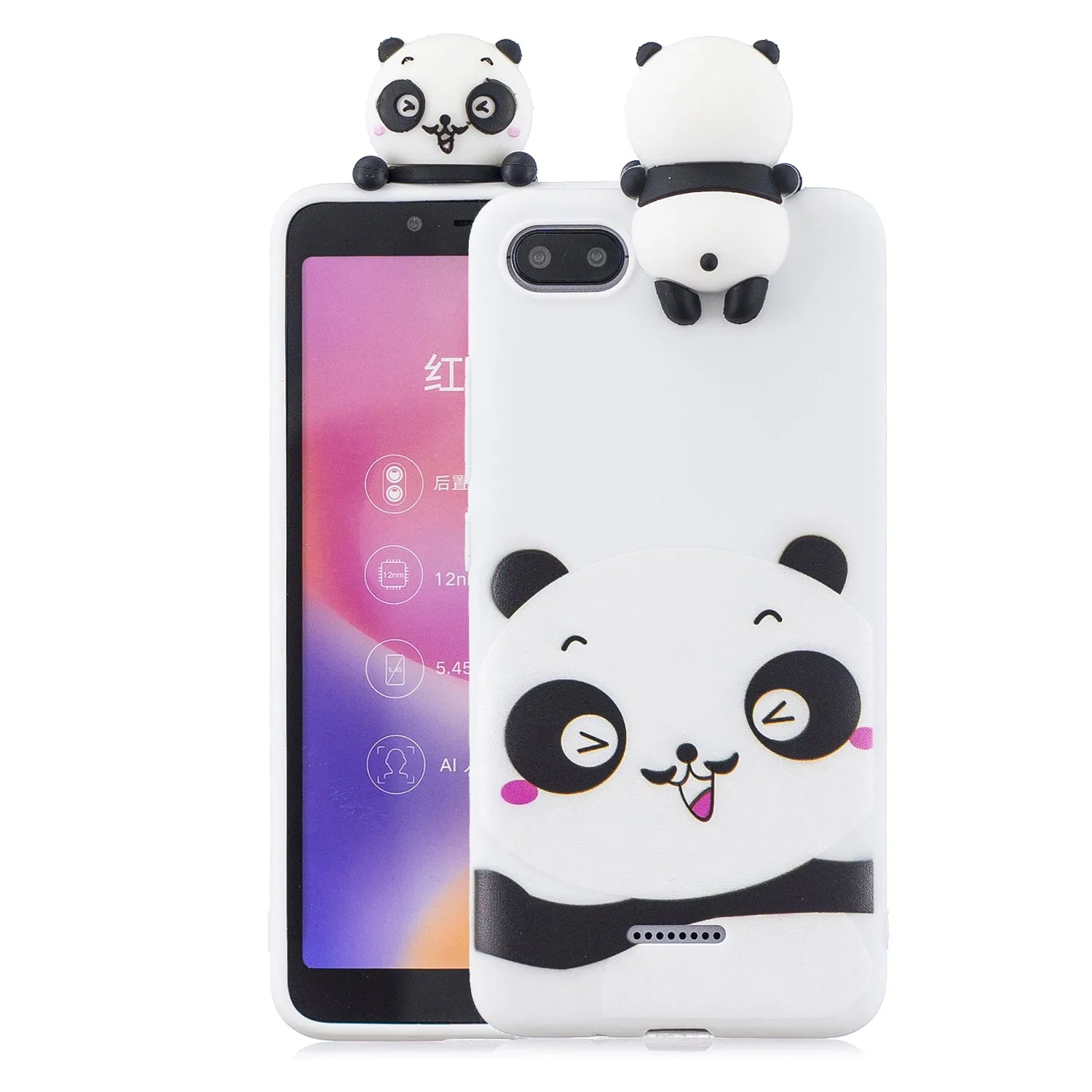 For XIAOMI Redmi 6A 3D Cartoon Lovely Coloured Painted Soft TPU Back Cover Non-slip Shockproof Full Protective Case sapphire