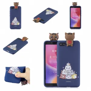 For XIAOMI Redmi 6A 3D Cartoon Lovely Coloured Painted Soft TPU Back Cover Non-slip Shockproof Full Protective Case sapphire