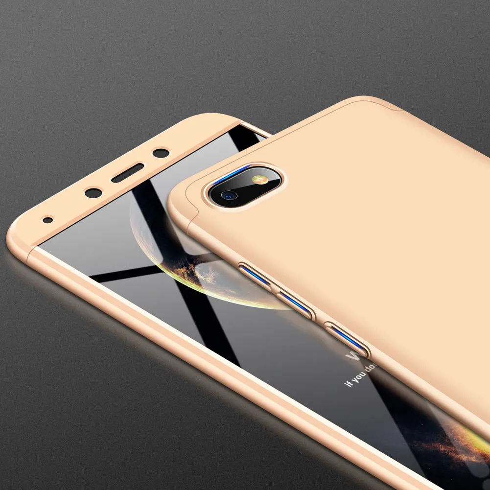 For XIAOMI Redmi 6A Ultra Slim PC Back Cover Non-slip Shockproof 360 Degree Full Protective Case  gold_XIAOMI Redmi 6A