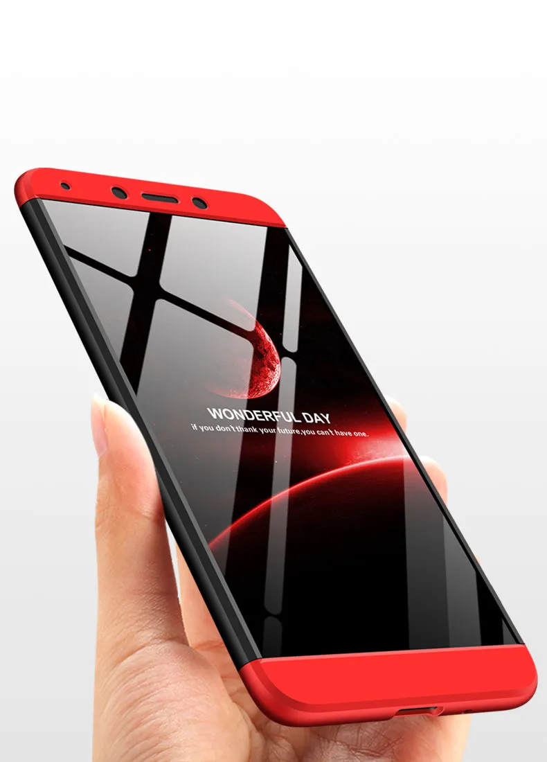For XIAOMI Redmi 6A Ultra Slim PC Back Cover Non-slip Shockproof 360 Degree Full Protective Case red_XIAOMI Redmi 6A