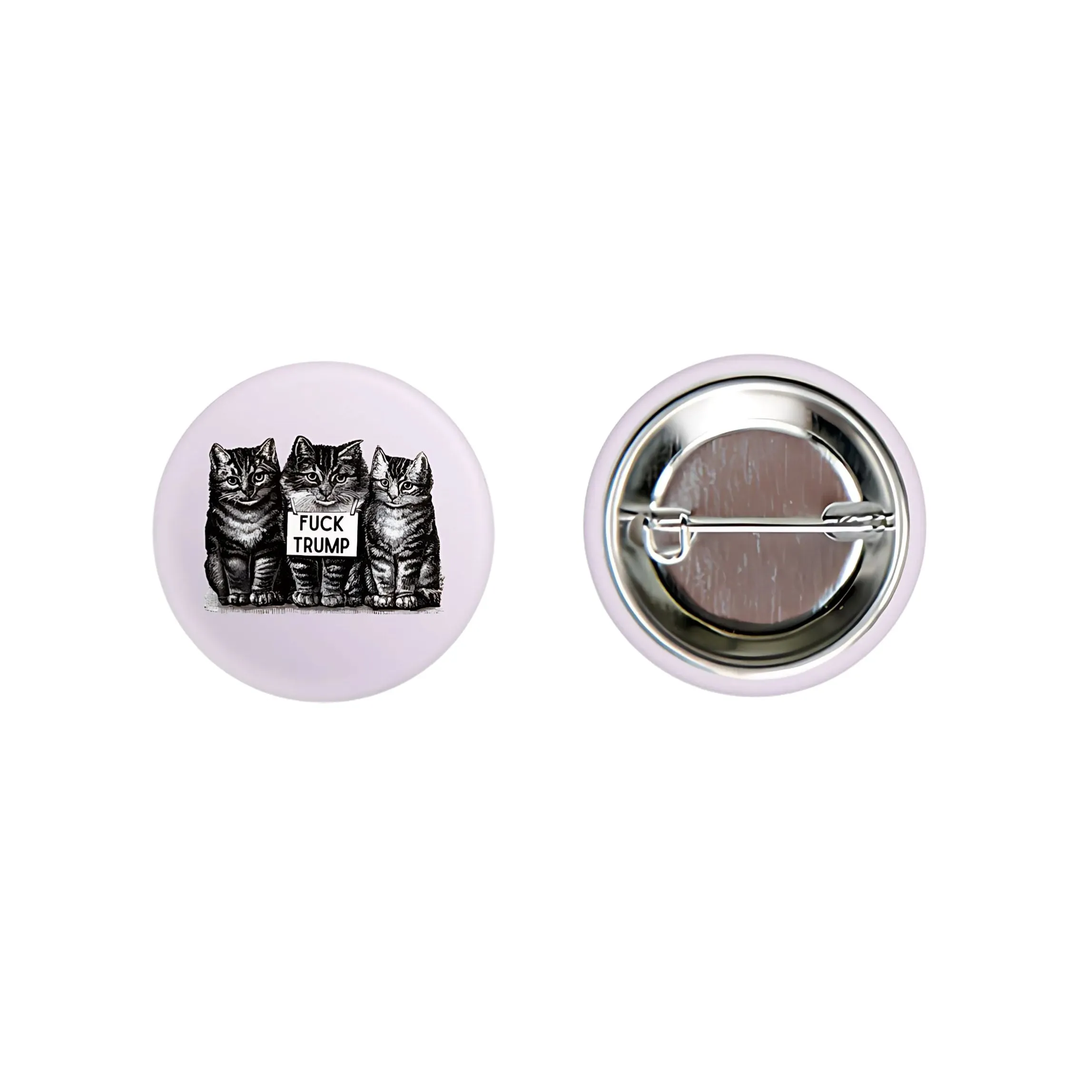 Fuck Trump Vintage Kittens LARGE 2.25" Button Pin Anti-Trump | Cat Lover Pinback Button Badge