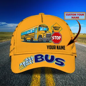 Funny School Bus - Personalized Name Cap 12