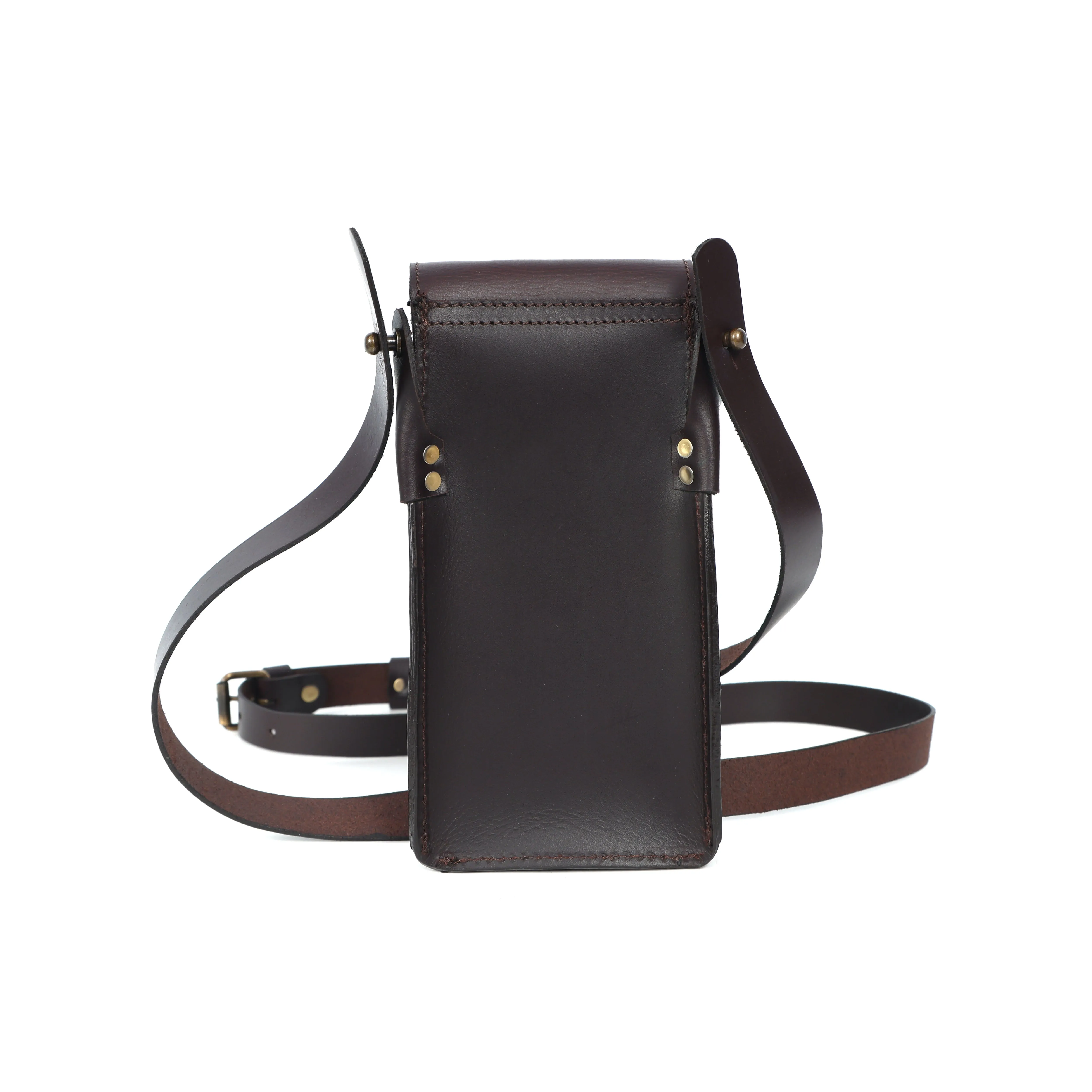 Genuine Leather Mobile Pouch with Fixed Sling – Hands-Free, Stylish & Durable. LA-1427