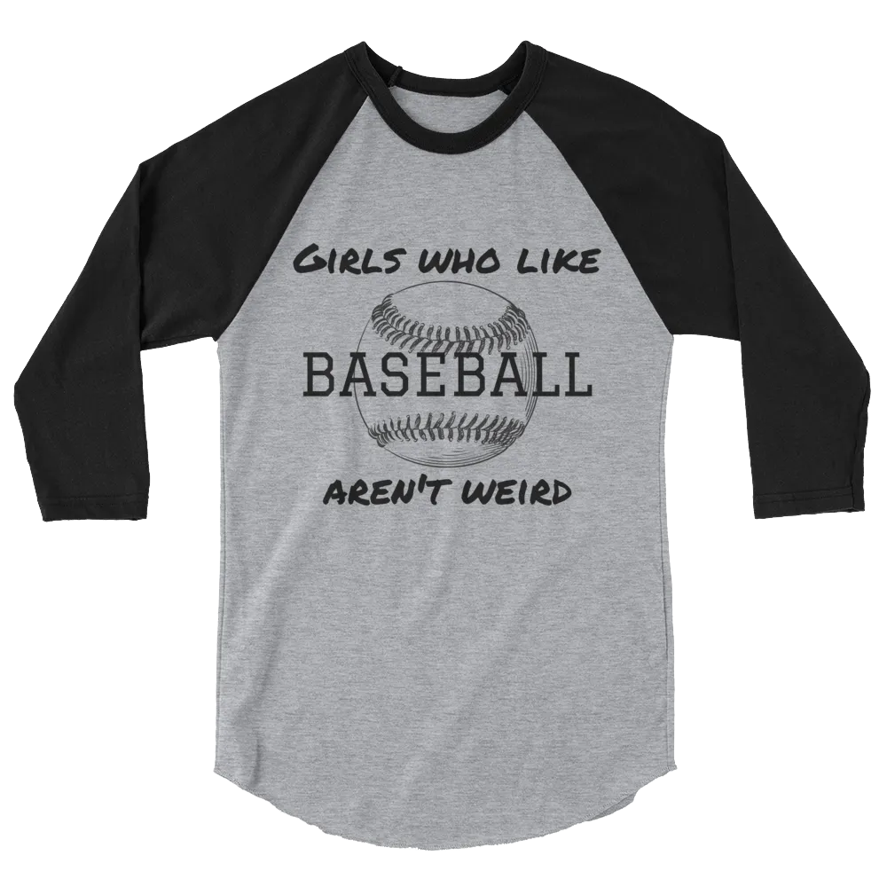 Girls Who Like Baseball 3/4 sleeve raglan shirt