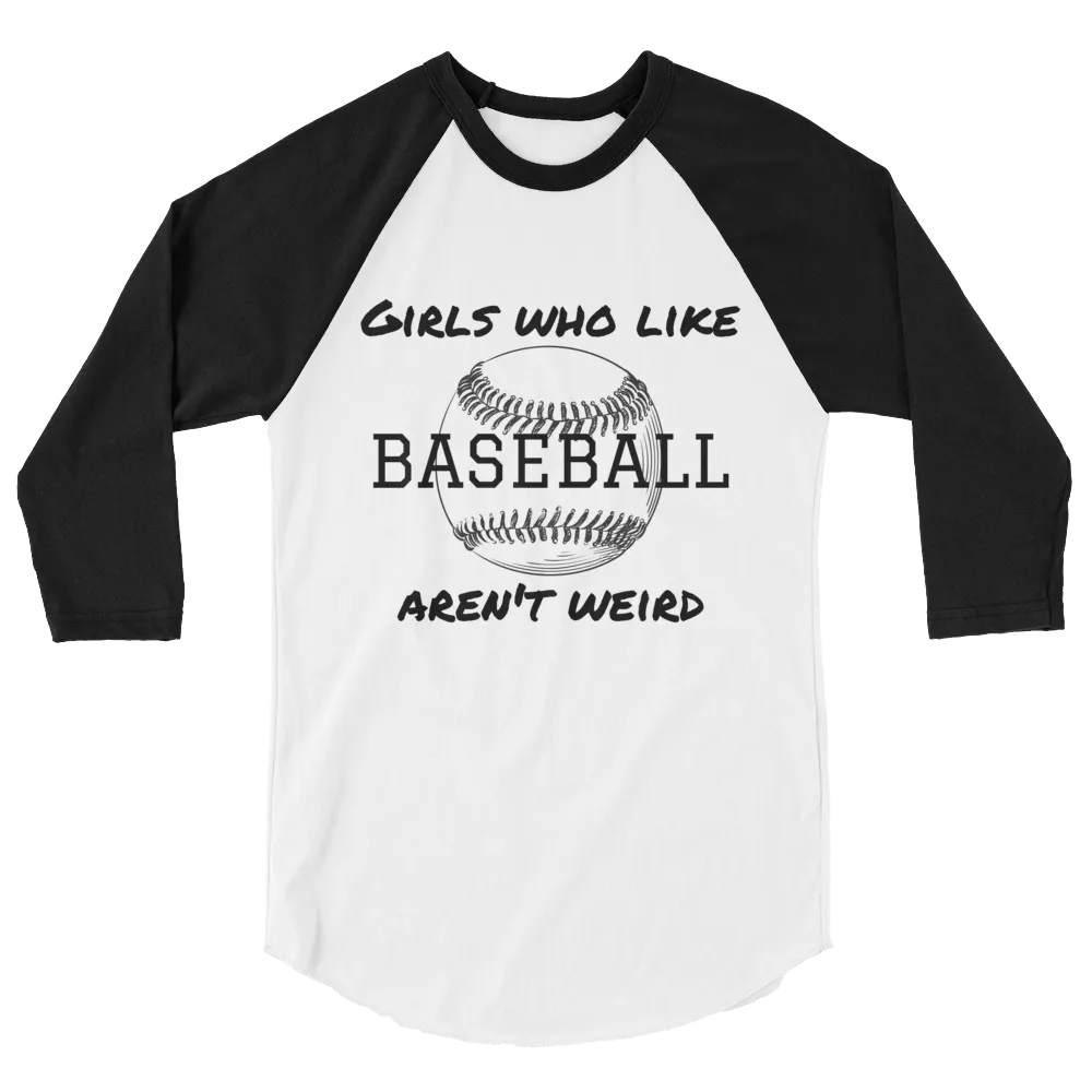 Girls Who Like Baseball 3/4 sleeve raglan shirt