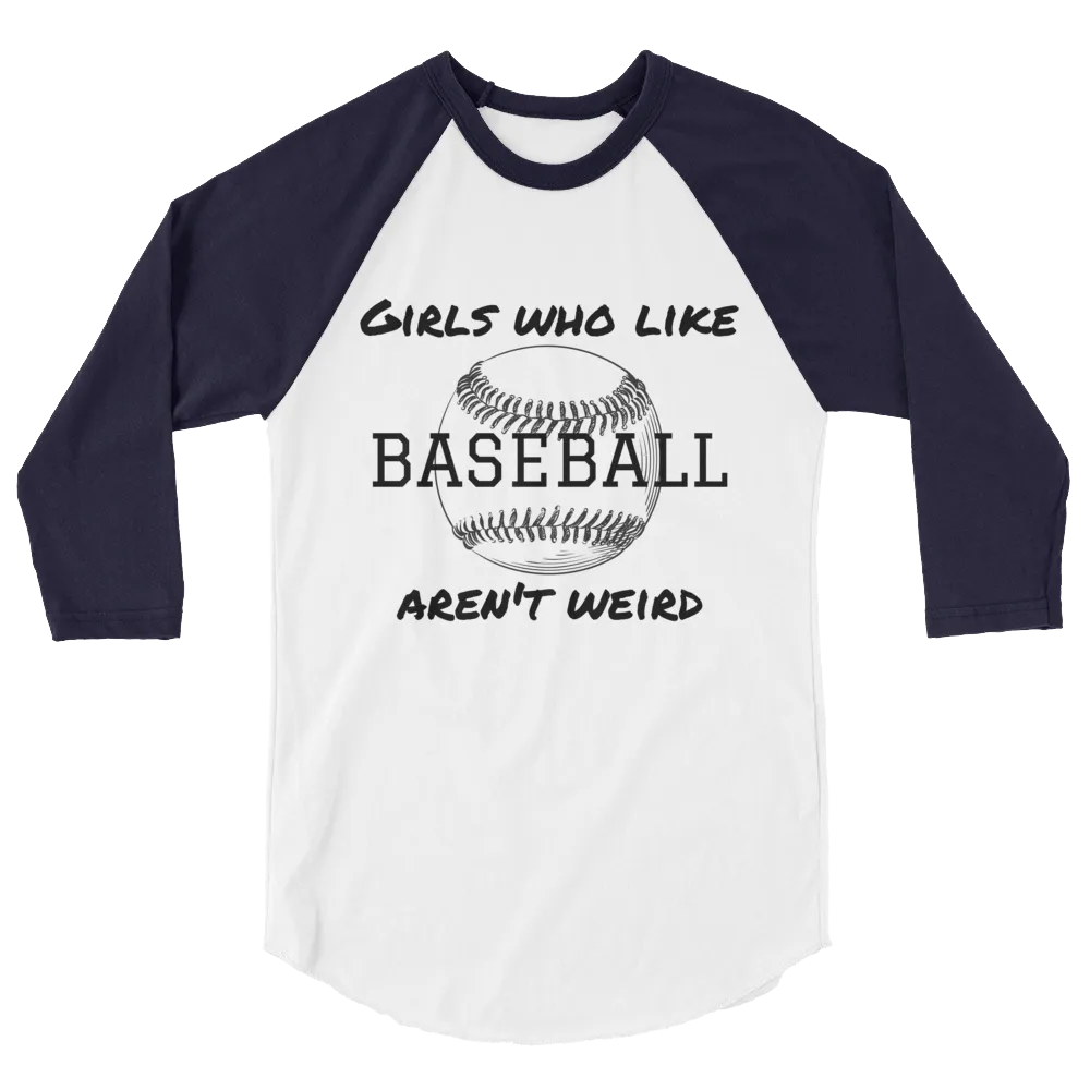 Girls Who Like Baseball 3/4 sleeve raglan shirt