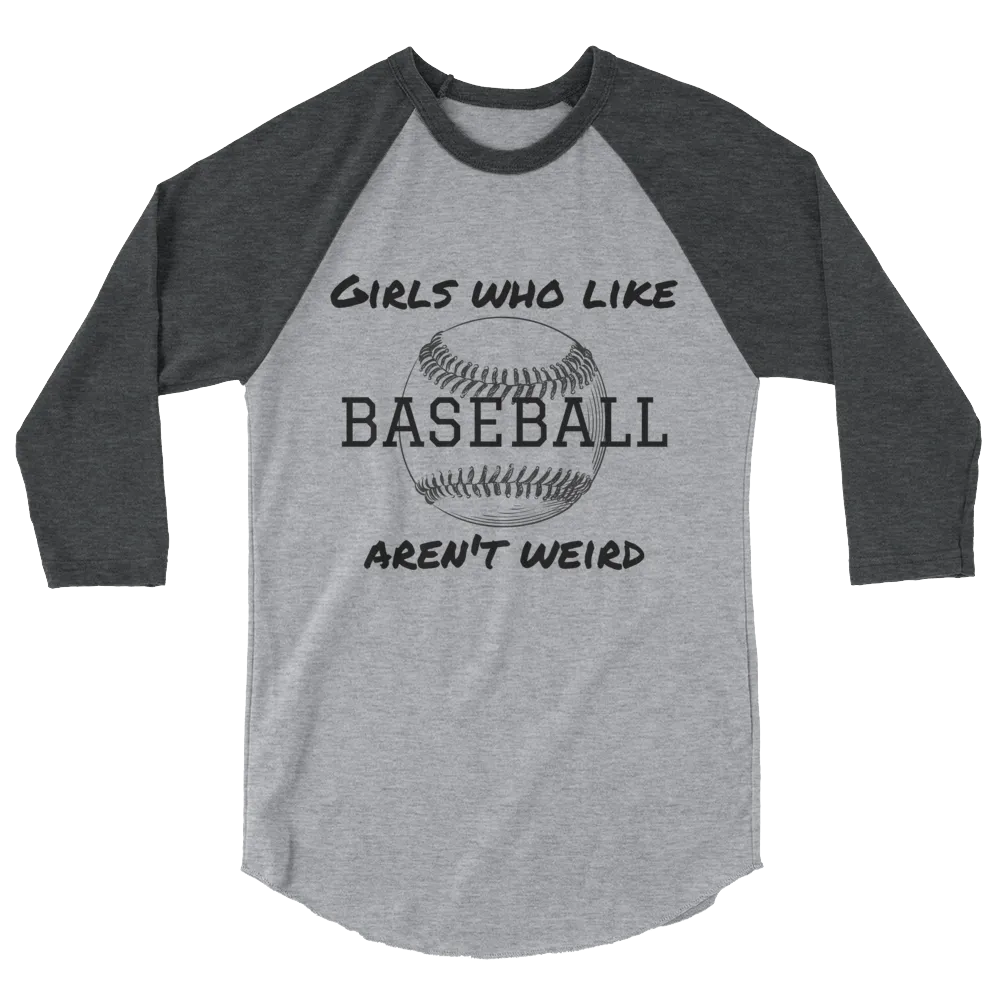 Girls Who Like Baseball 3/4 sleeve raglan shirt