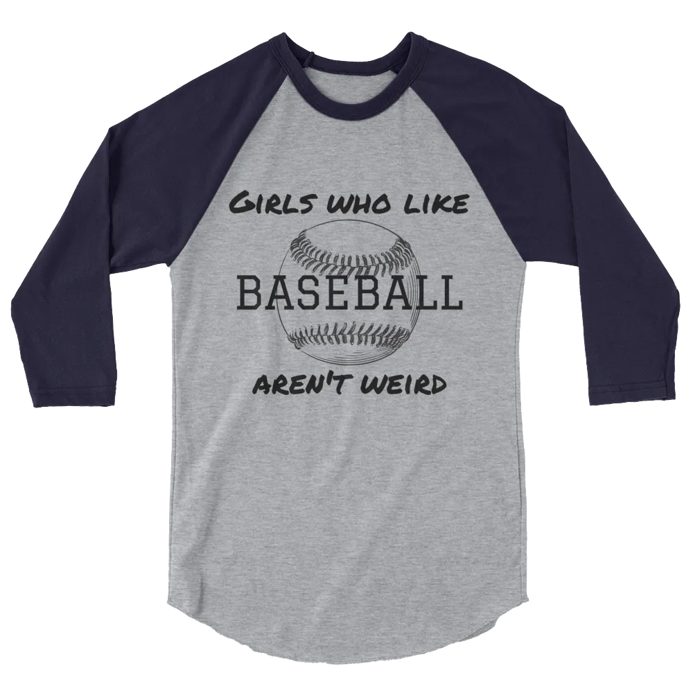 Girls Who Like Baseball 3/4 sleeve raglan shirt