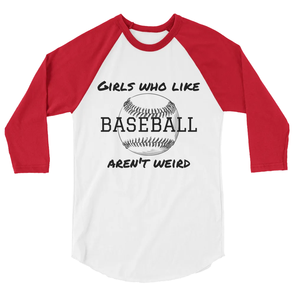 Girls Who Like Baseball 3/4 sleeve raglan shirt