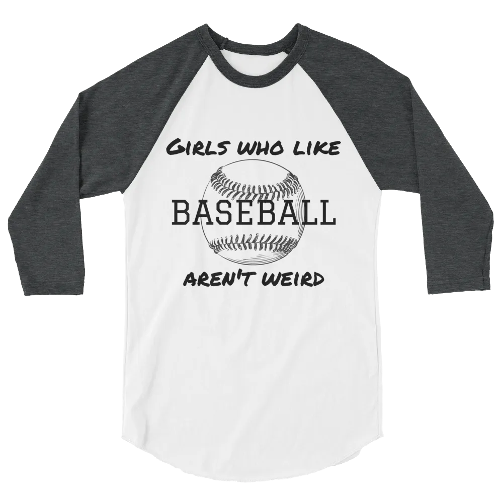 Girls Who Like Baseball 3/4 sleeve raglan shirt