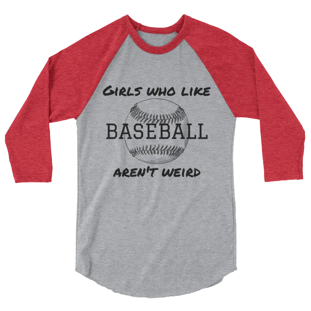 Girls Who Like Baseball 3/4 sleeve raglan shirt