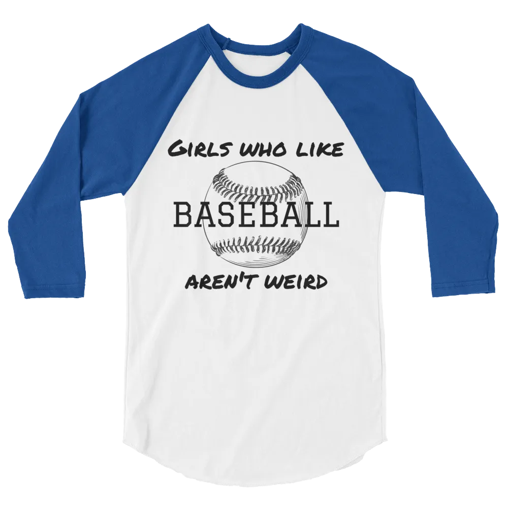Girls Who Like Baseball 3/4 sleeve raglan shirt