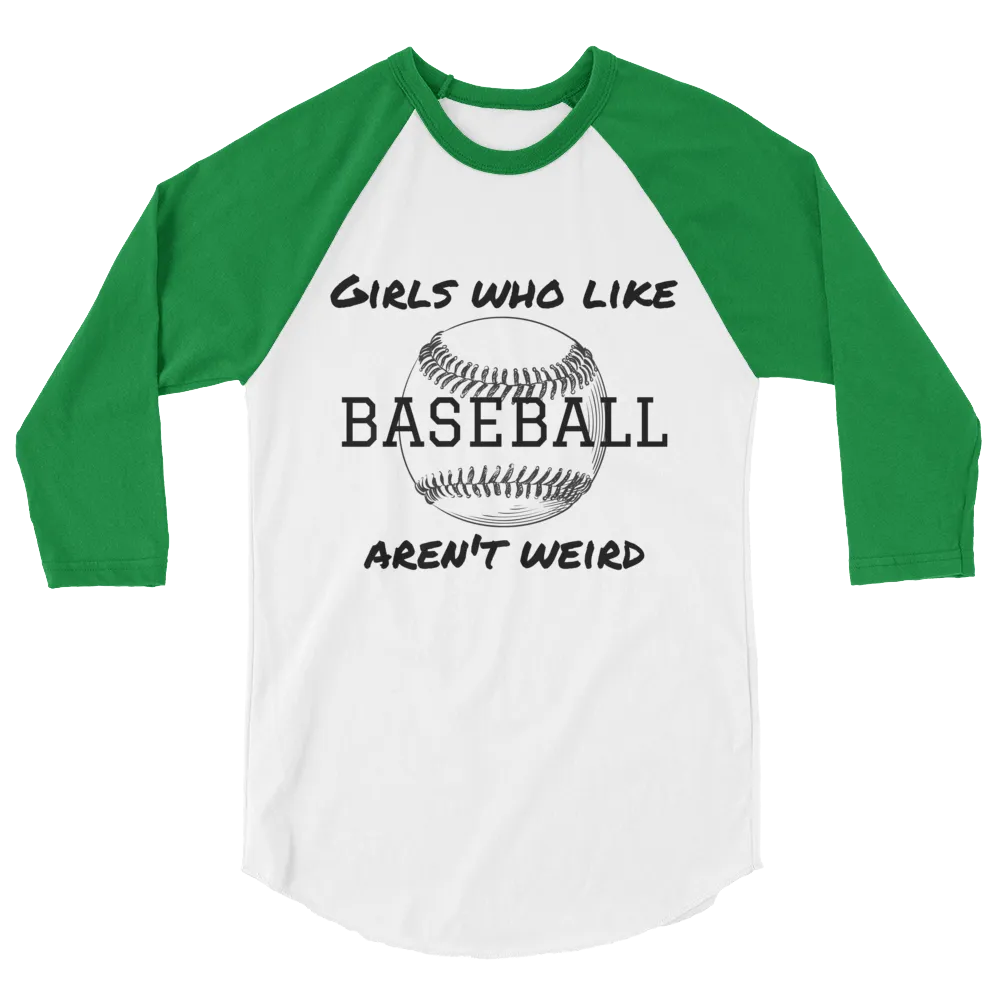 Girls Who Like Baseball 3/4 sleeve raglan shirt