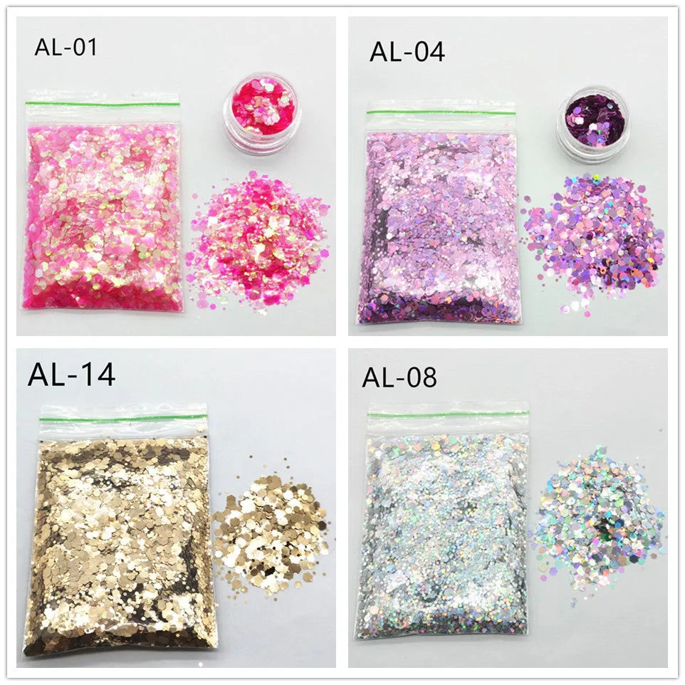 Glittery Sequin Nail Powder for Nail Art and Decoration