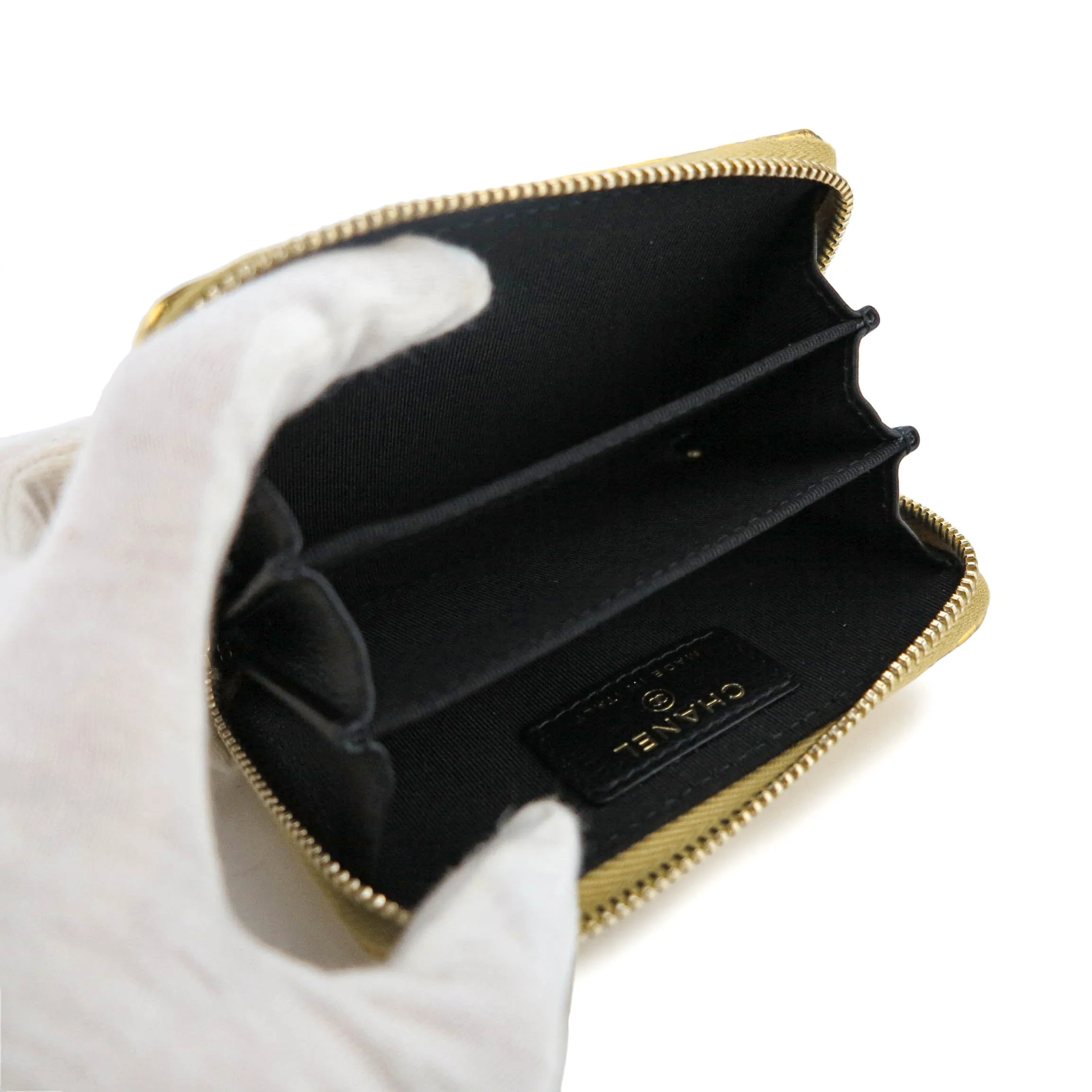 Gold Croc Embossed Zippy Wallet Coin Purse