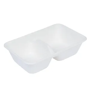 Goodlife  Compostable Bagasse 2-Comp Tray With Lid  (400 Pack)