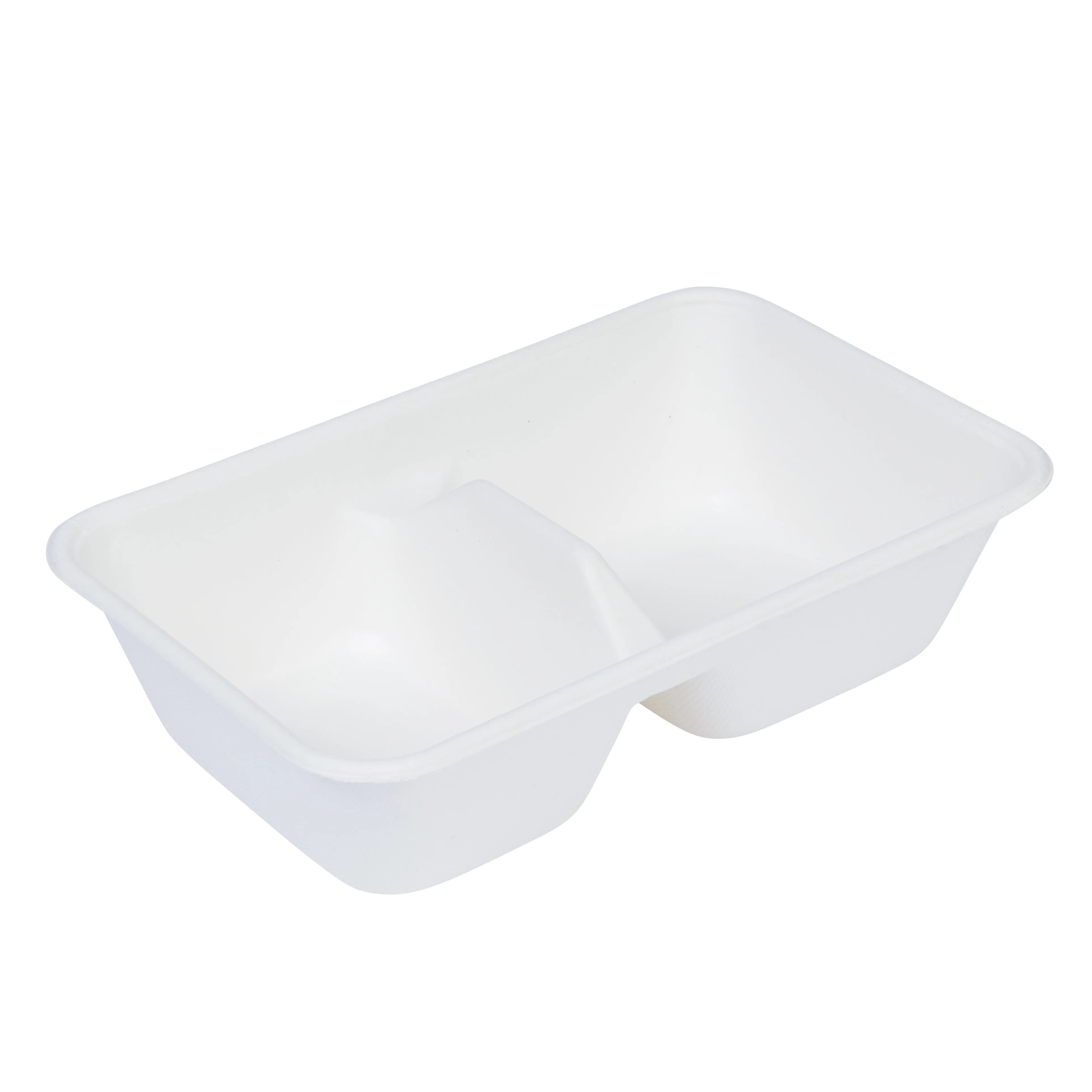 Goodlife  Compostable Bagasse 2-Comp Tray With Lid  (400 Pack)