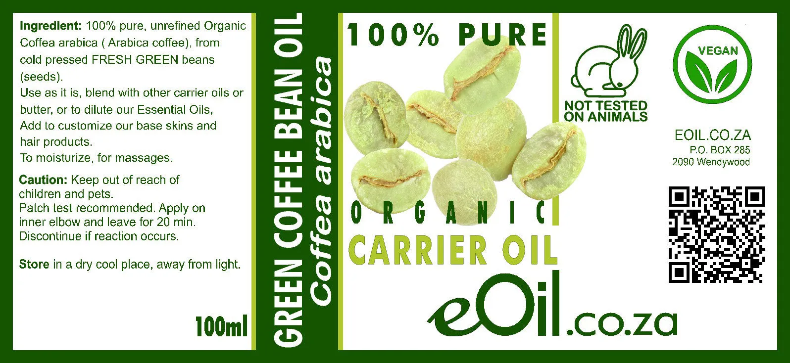 Green Coffee Bean Carrier Oil