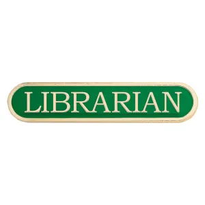 Green Librarian Enamel Bar School Badge