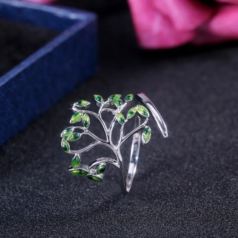 Green Tree Cocktail Ring Party Anniverssary For Women Jewelry