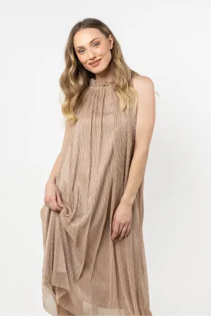 Halter neck satin lining short evening dress