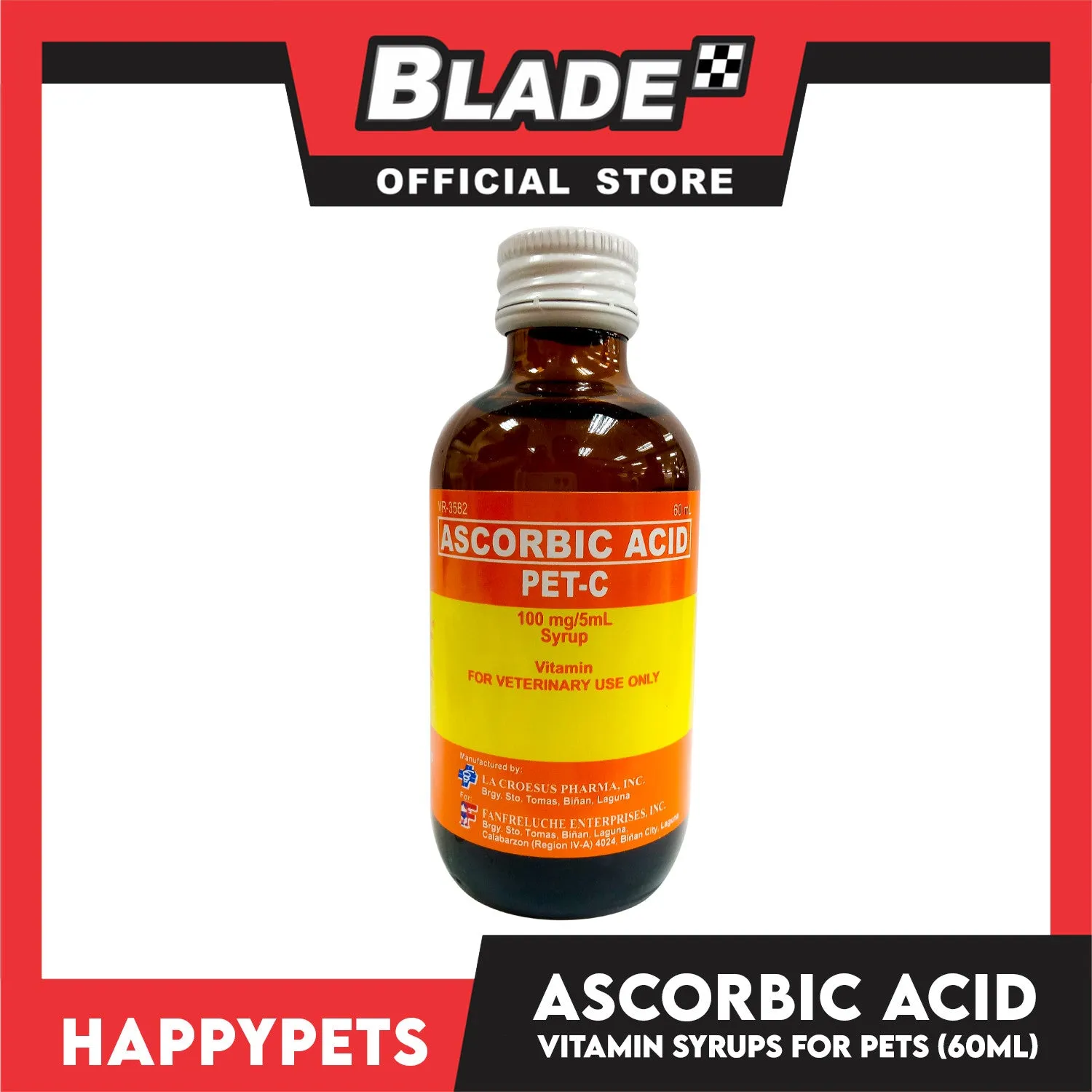 Happy Pets Vitamin C Pet-C Syrup 60ml for Dogs and Cats