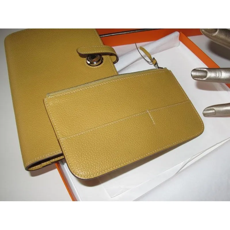 Hermes 2008 Curry Dogon @ Zip Pouch Wallet GM Box!
