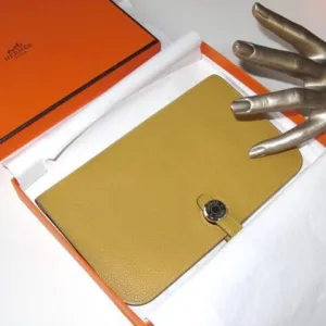 Hermes 2008 Curry Dogon @ Zip Pouch Wallet GM Box!