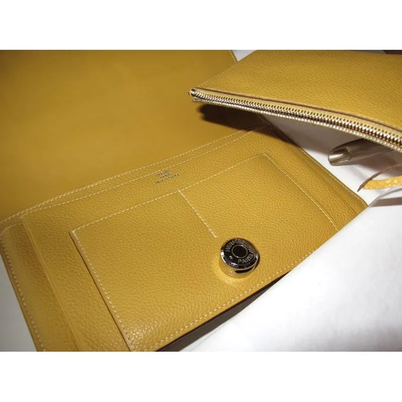 Hermes 2008 Curry Dogon @ Zip Pouch Wallet GM Box!