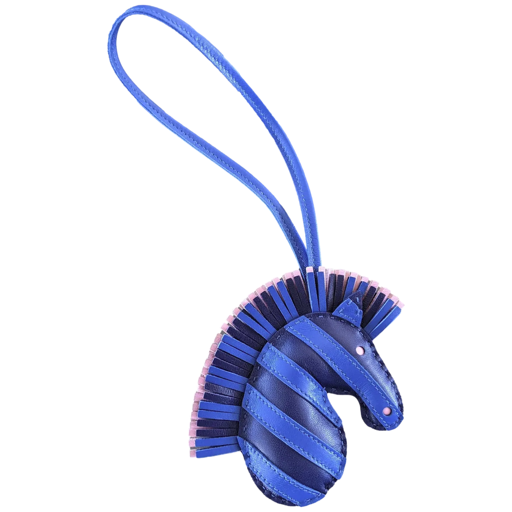 Hermes Bleu/Bleu/Rose Accessoire de Sac "Geegee Savannah" Bag Charm, New!