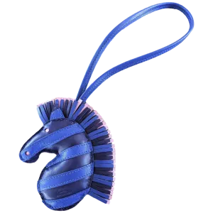 Hermes Bleu/Bleu/Rose Accessoire de Sac "Geegee Savannah" Bag Charm, New!