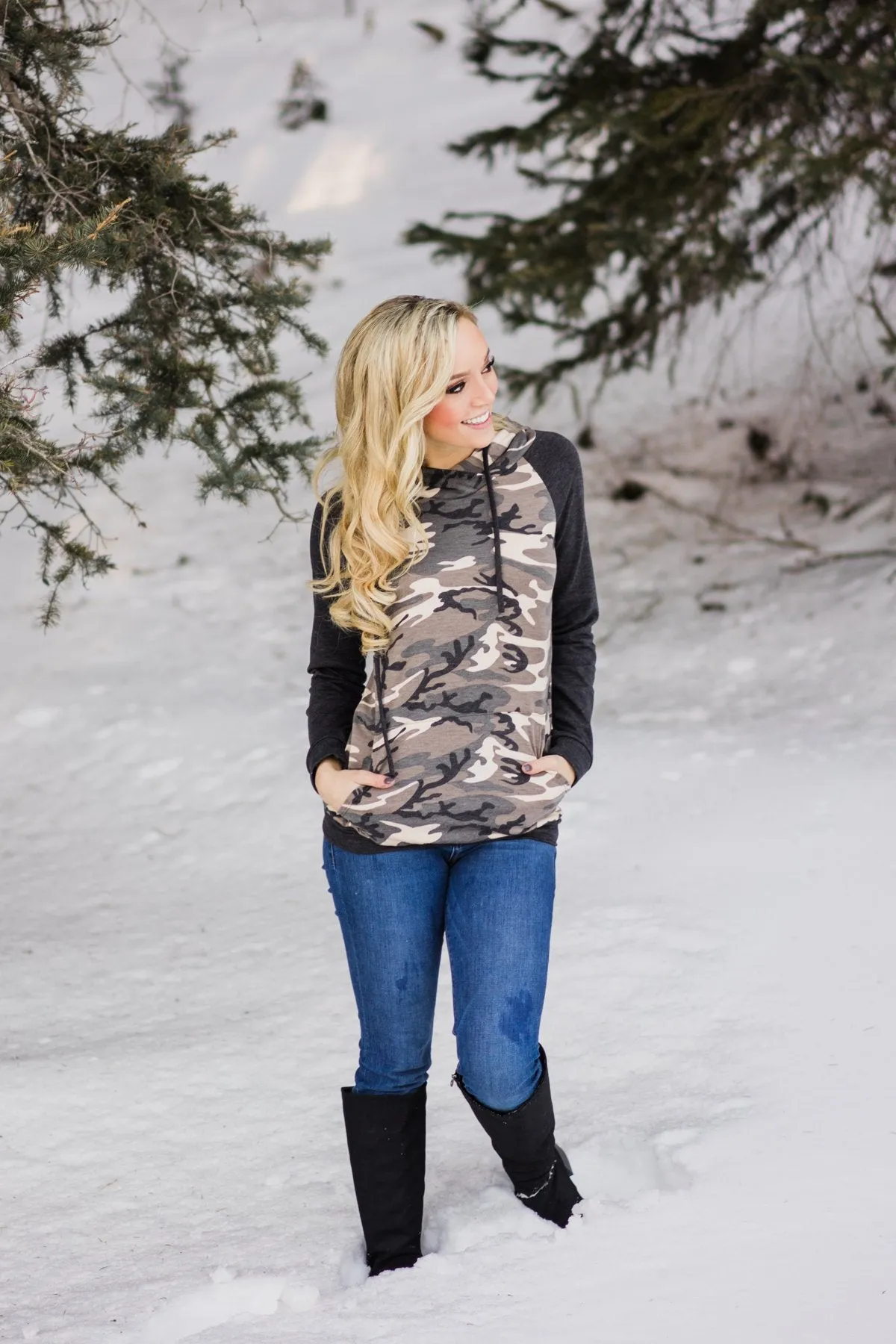 Hidden Treasure Charcoal & Camo Hoodie