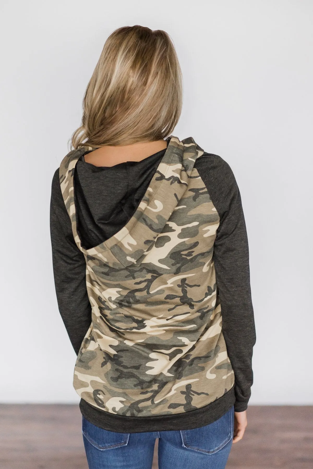 Hidden Treasure Charcoal & Camo Hoodie