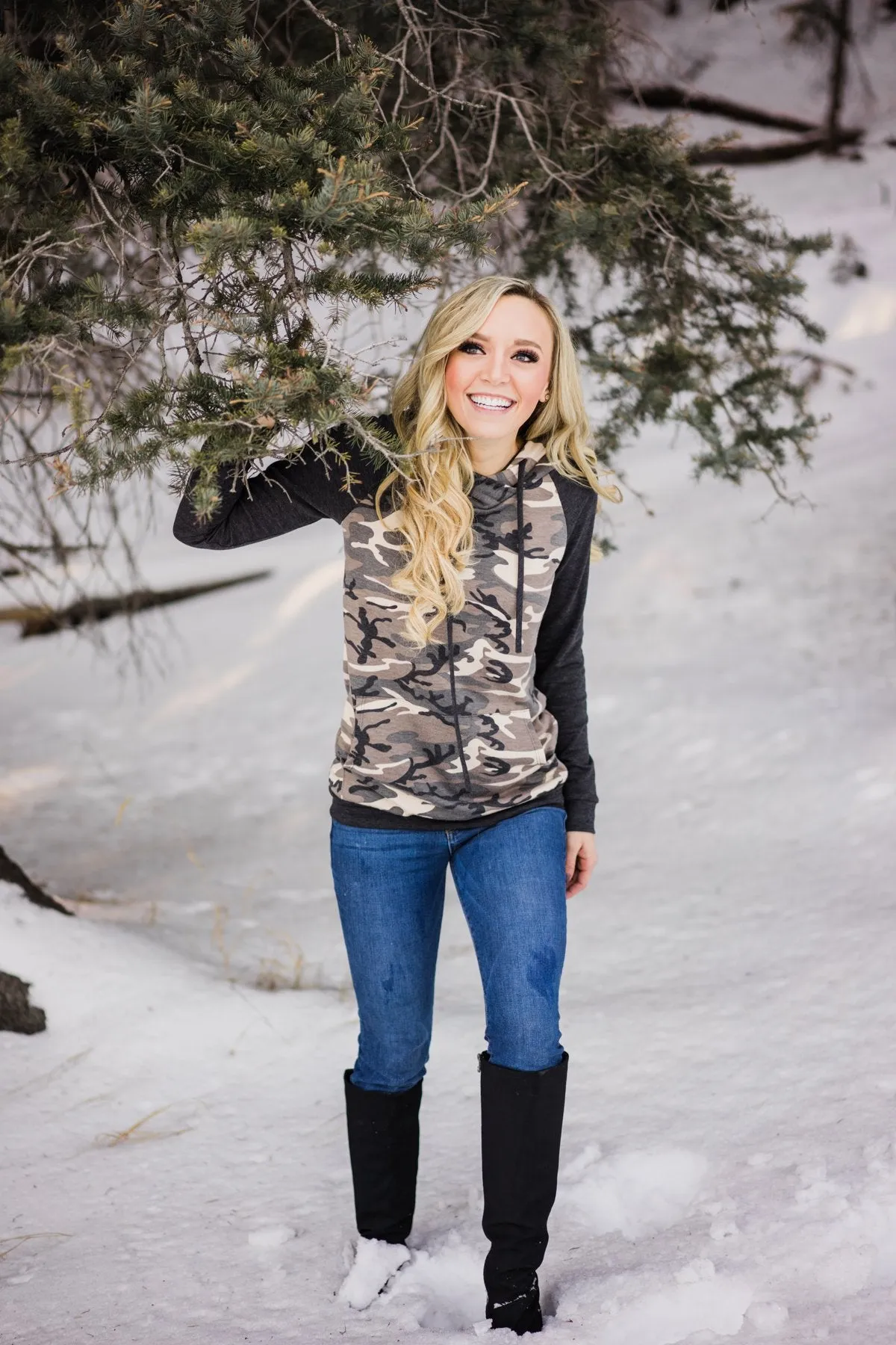 Hidden Treasure Charcoal & Camo Hoodie