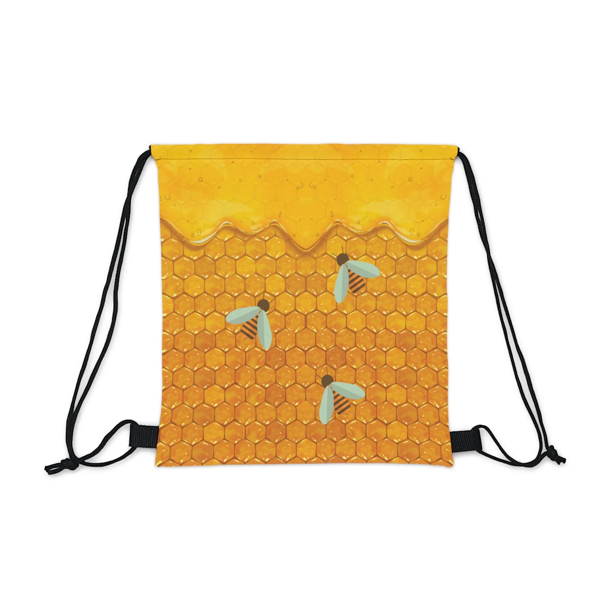 HoneyPlusCo Merch | Honey Bee Drawstring Backpack Style 1