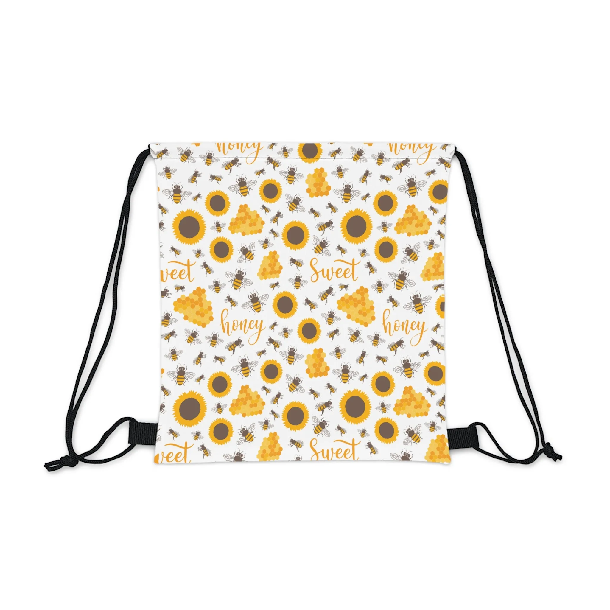 HoneyPlusCo Merch | Honey Bee Drawstring Backpack Style 4
