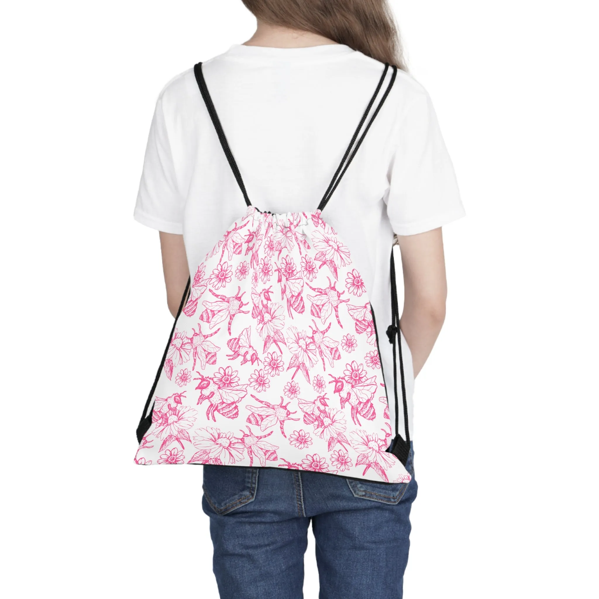 HoneyPlusCo Merch | Honey Bee Drawstring Backpack Style 5
