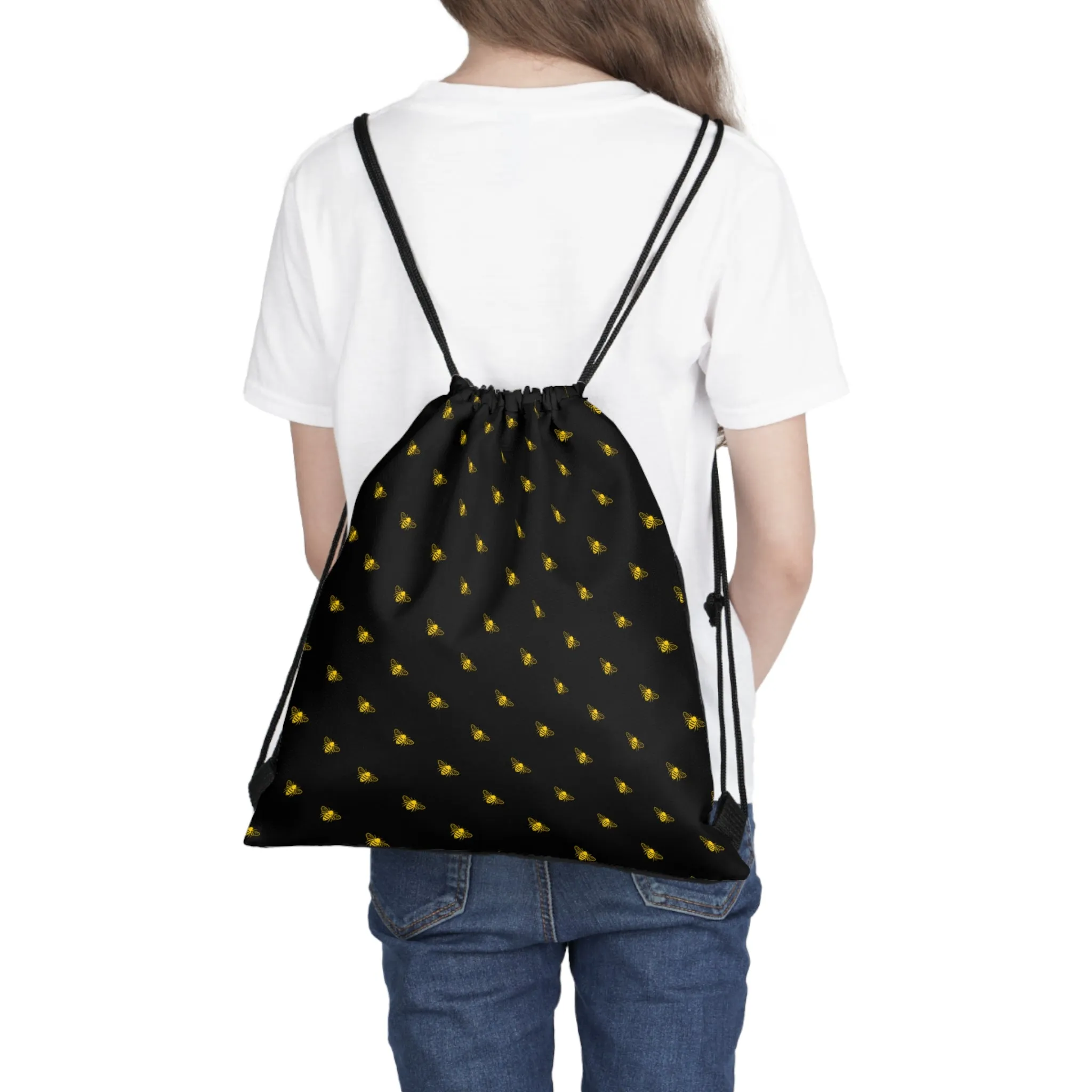 HoneyPlusCo Merch | Honey Bee Drawstring Backpack Style 7