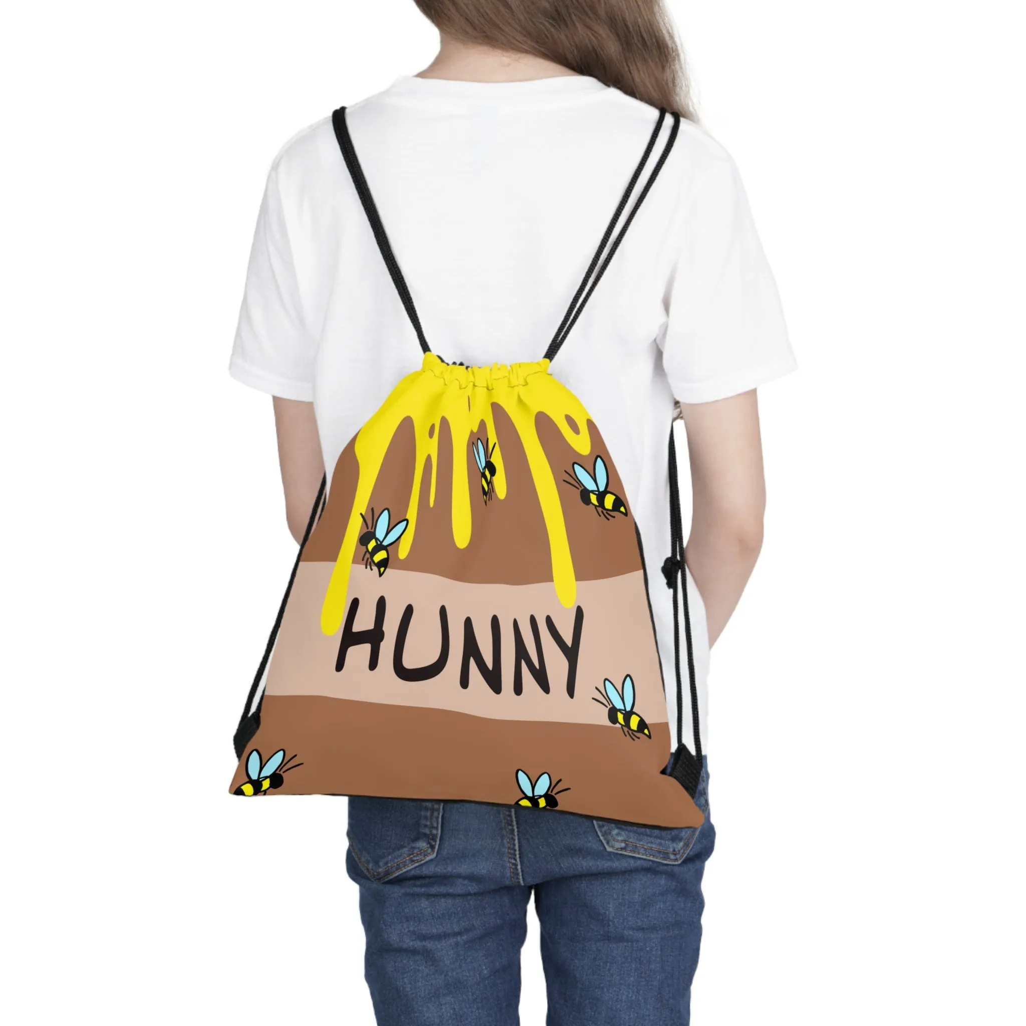 HoneyPlusCo Merch | Honey Bee Drawstring Backpack Style 8